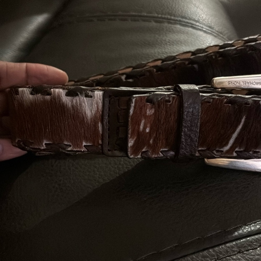 Michael Kors leather cow hide print.